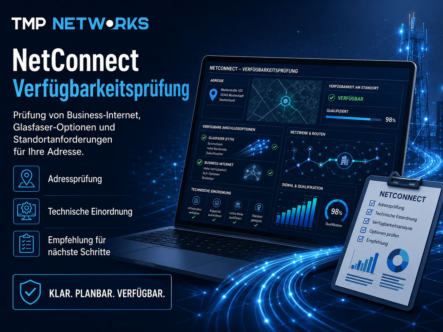 Produktbild NetConnect Verfügbarkeitsprüfung mit Standort- und Glasfaseranalyse