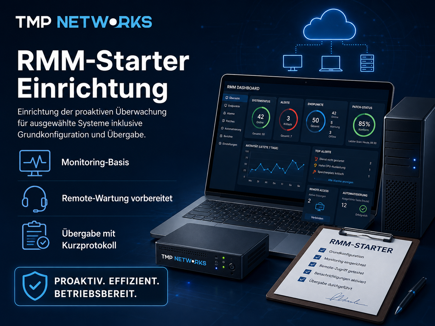 Produktbild RMM-Starter Einrichtung mit Monitoring-Dashboard